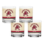 Set of 4 Arkansas Razorbacks College Vault Tan Retro 14oz Rocks Glasses