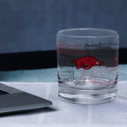 Set of 4 Arkansas Razorbacks Campus Line Art 14oz Rocks Glasses