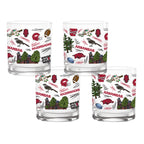 Set of 4 Arkansas Razorbacks 14oz Local Rocks Glasses
