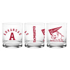 Set of 2 Arkansas Razorbacks College Vault Sketch 14oz Rocks Glasses