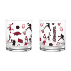 Set of 2 Arkansas Razorbacks Basketball Sketch 14oz Rocks Glasses