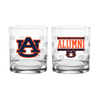 Set of 2 Auburn Tigers 14oz Alumni Rocks Glasses