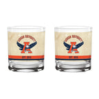 Auburn Tigers Set of 2 College Vault Tan Retro 14oz Rocks Glasses