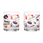Set of 2 Auburn Tigers 14oz Local Rocks Glasses