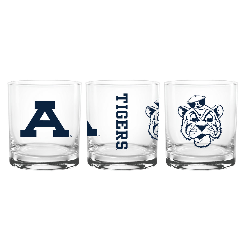 Set of 2 Auburn Tigers College Vault Sketch 14oz Rocks Glasses