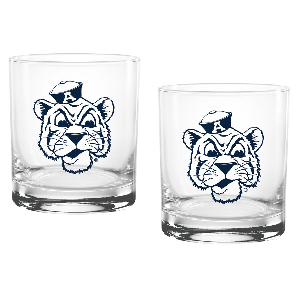 Set of 2 Auburn Tigers College Vault Sketch 14oz Rocks Glasses