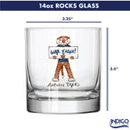 Set of 4 Auburn Tigers Mascot by Laura Wilcox 14oz Rocks Glasses