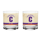 Clemson Tigers Set of 2 College Vault Tan Retro 14oz Rocks Glasses