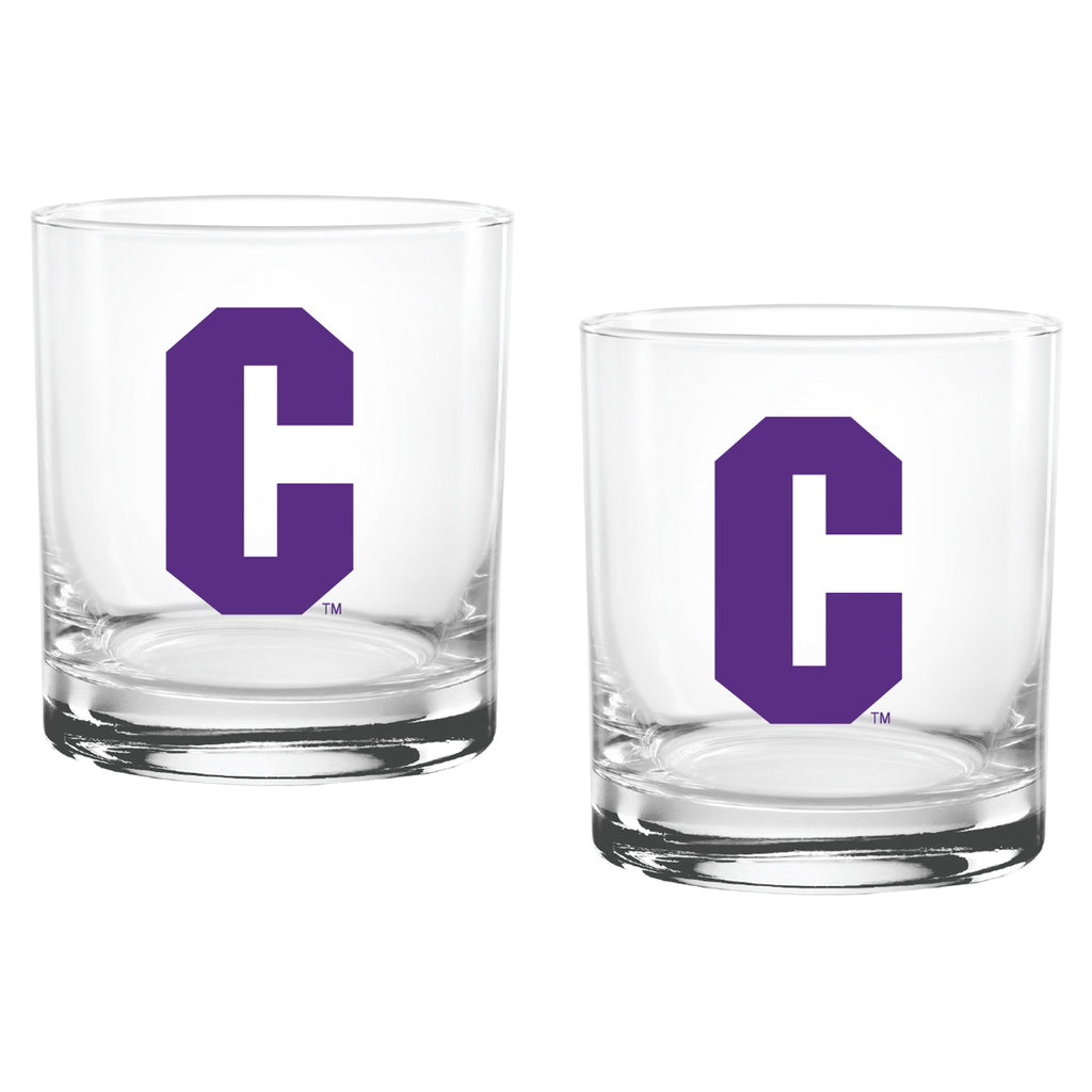 Set of 2 Clemson Tigers College Vault Sketch 14oz Rocks Glasses