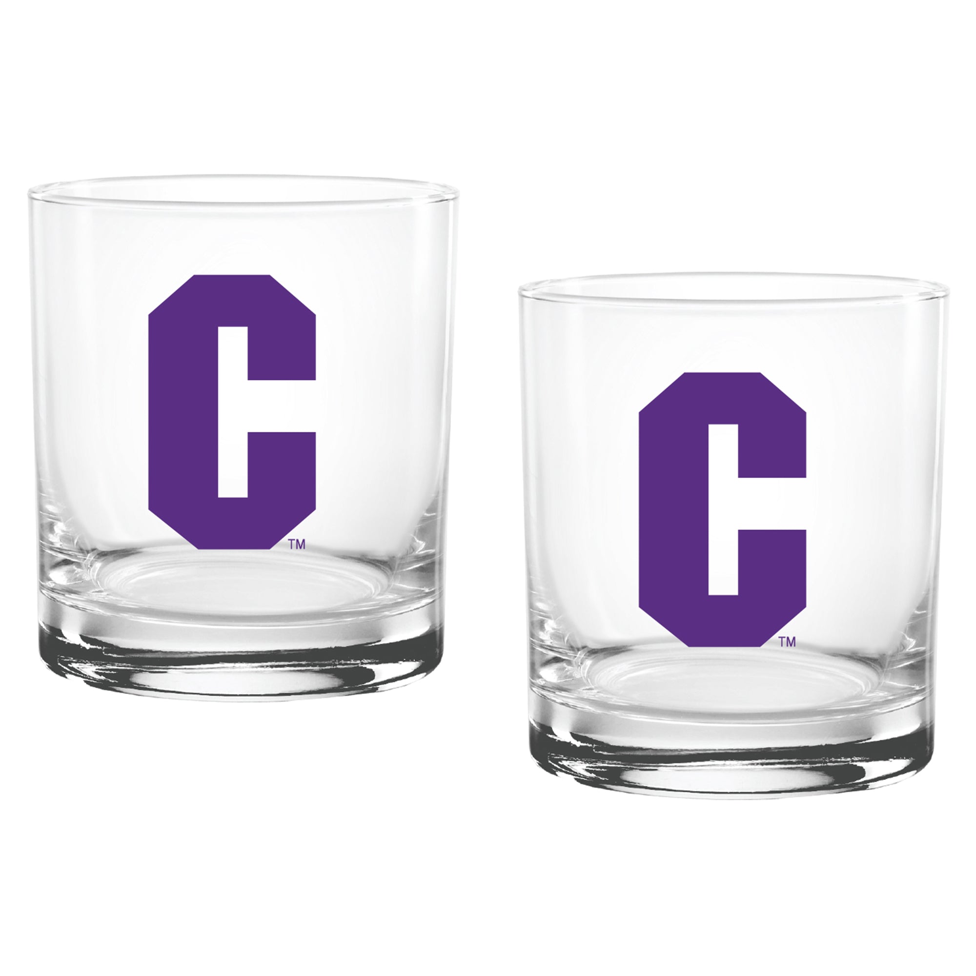 Set of 2 Clemson Tigers College Vault Sketch 14oz Rocks Glasses