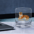 Set of 4 Clemson Tigers Mascot by Laura Wilcox 14oz Rocks Glasses