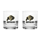 Set of 2 Colorado Buffaloes 14oz Ring Rocks Glasses