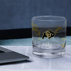 Set of 4 Colorado Buffaloes Campus Line Art 14oz Rocks Glasses
