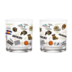 Set of 2 Colorado Buffaloes 14oz Local Rocks Glasses
