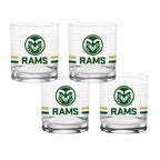 Set of 4 Colorado State Rams 14oz Ring Rocks Glasses