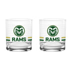 Set of 2 Colorado State Rams 14oz Ring Rocks Glasses