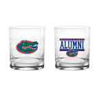 Set of 2 Florida Gators 14oz Alumni Rocks Glasses