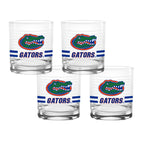 Set of 4 Florida Gators 14oz Ring Rocks Glasses