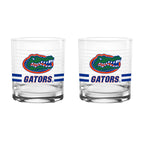Set of 2 Florida Gators 14oz Ring Rocks Glasses