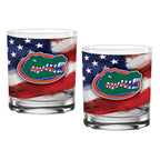 Set of 2 Florida Gators 14oz Americana Rocks Glasses