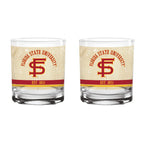 Florida State Seminoles Set of 2 College Vault Tan Retro 14oz Rocks Glasses