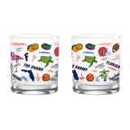 Set of 2 Florida Gators 14oz Local Rocks Glasses