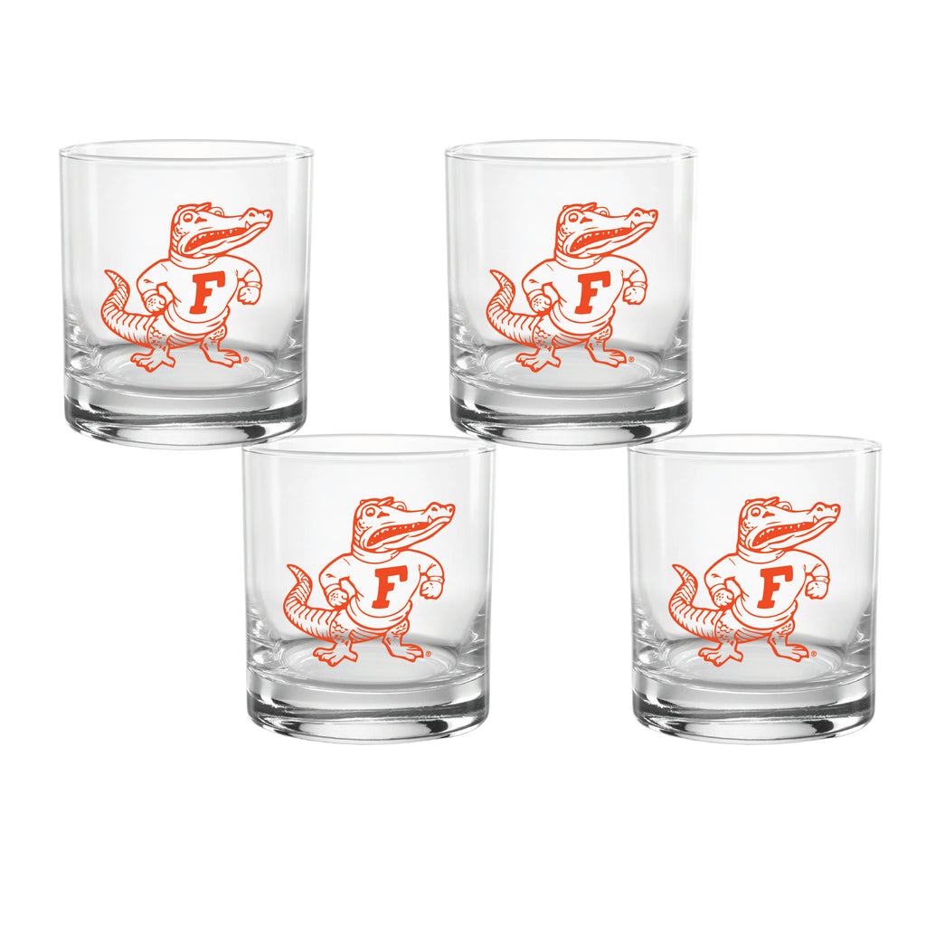 Set of 4 Florida Gators College Vault Sketch 14oz Rocks Glasses
