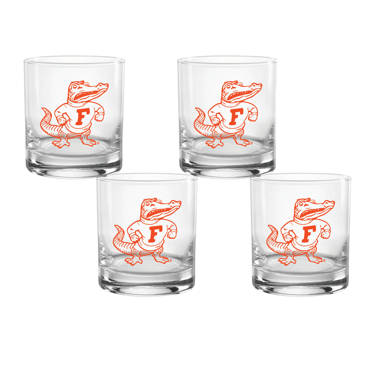 Set of 4 Florida Gators College Vault Sketch 14oz Rocks Glasses