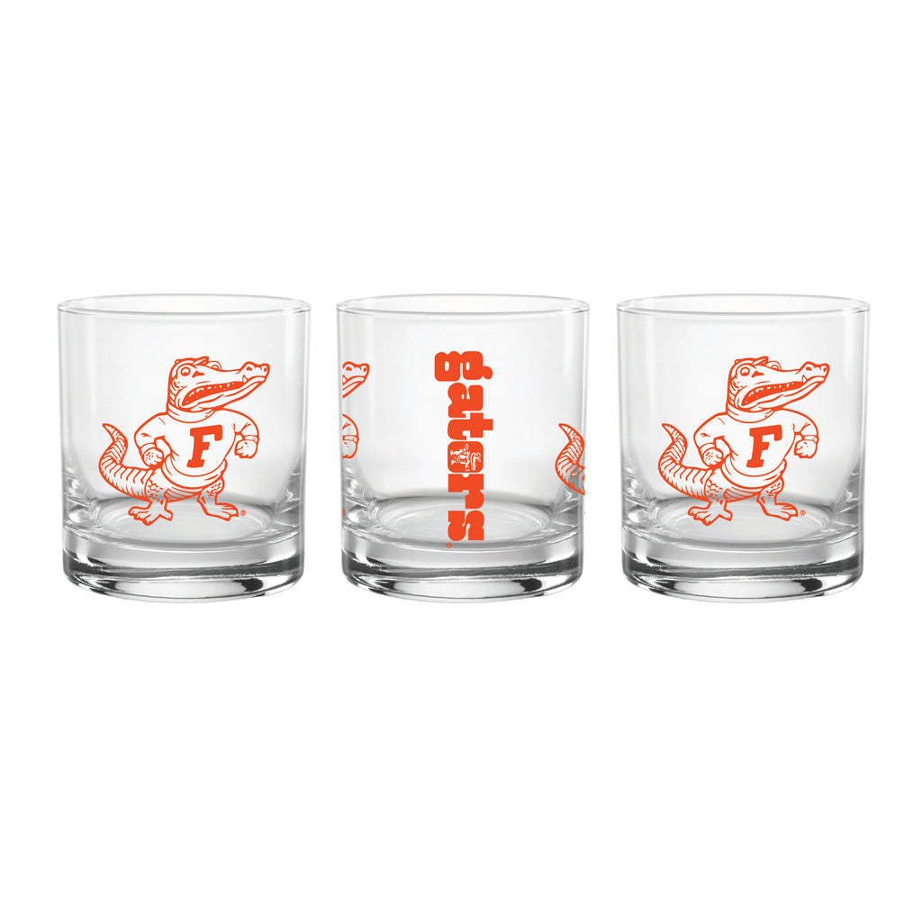 Set of 2 Florida Gators College Vault Sketch 14oz Rocks Glasses