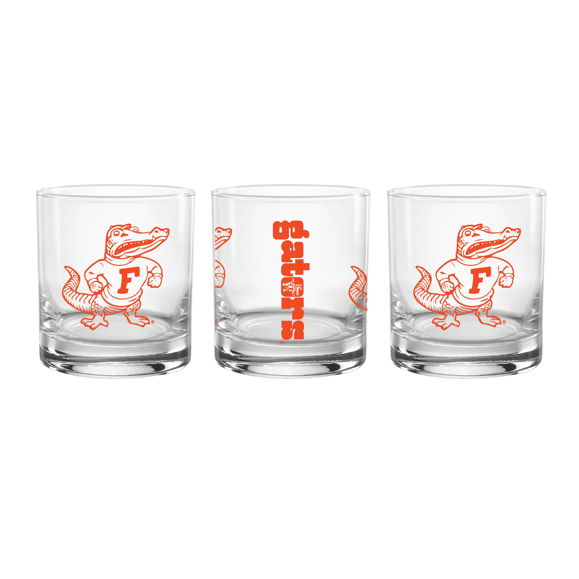 Set of 2 Florida Gators College Vault Sketch 14oz Rocks Glasses