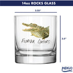 Set of 4 Florida Gators Mascot by Laura Wilcox 14oz Rocks Glasses