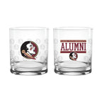 Set of 2 Florida State Seminoles 14oz Alumni Rocks Glasses