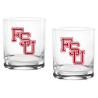 Set of 2 Florida State Seminoles College Vault Sketch 14oz Rocks Glasses