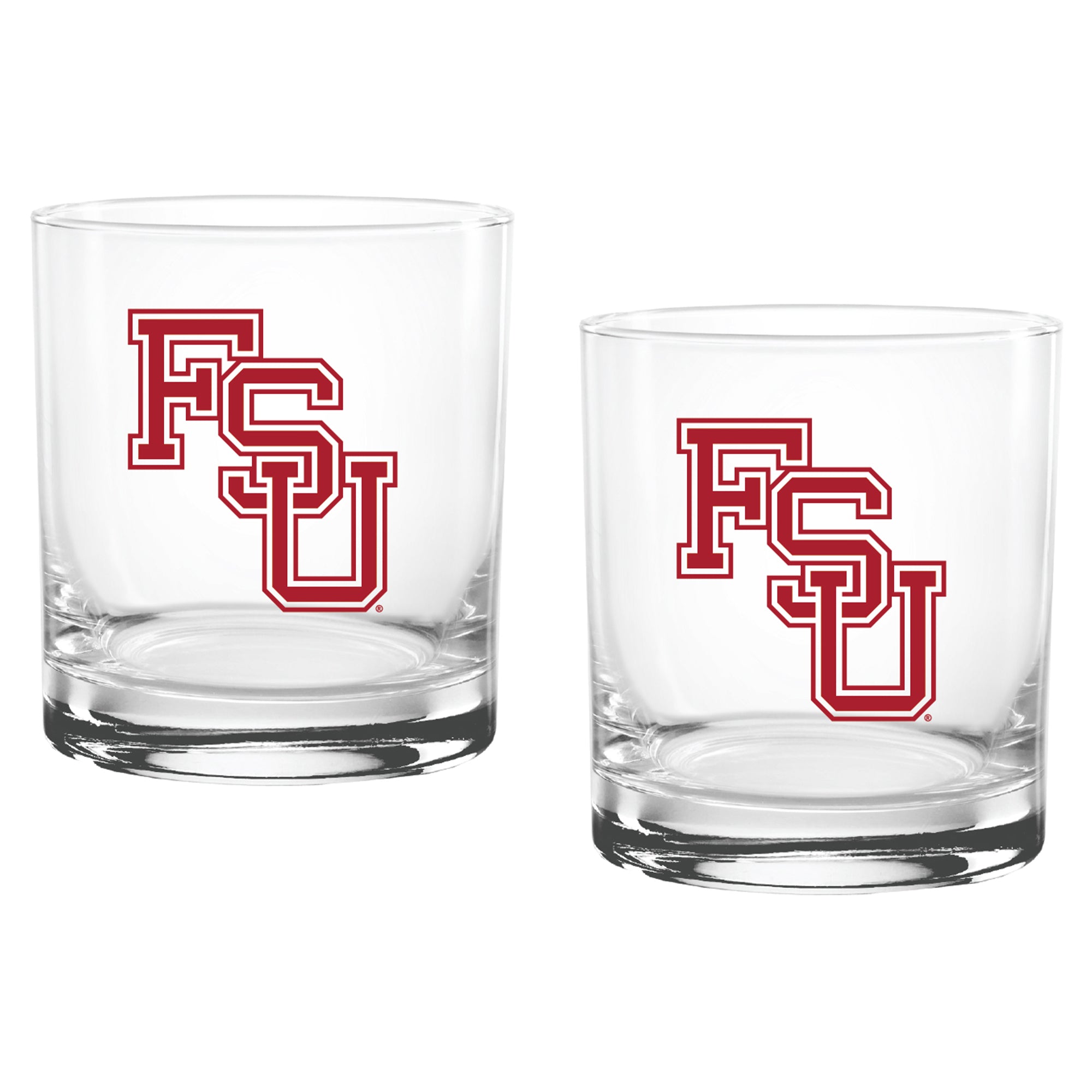 Set of 2 Florida State Seminoles College Vault Sketch 14oz Rocks Glasses
