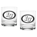 Set of 2 Indiana Hoosiers College Vault Sketch 14oz Rocks Glasses