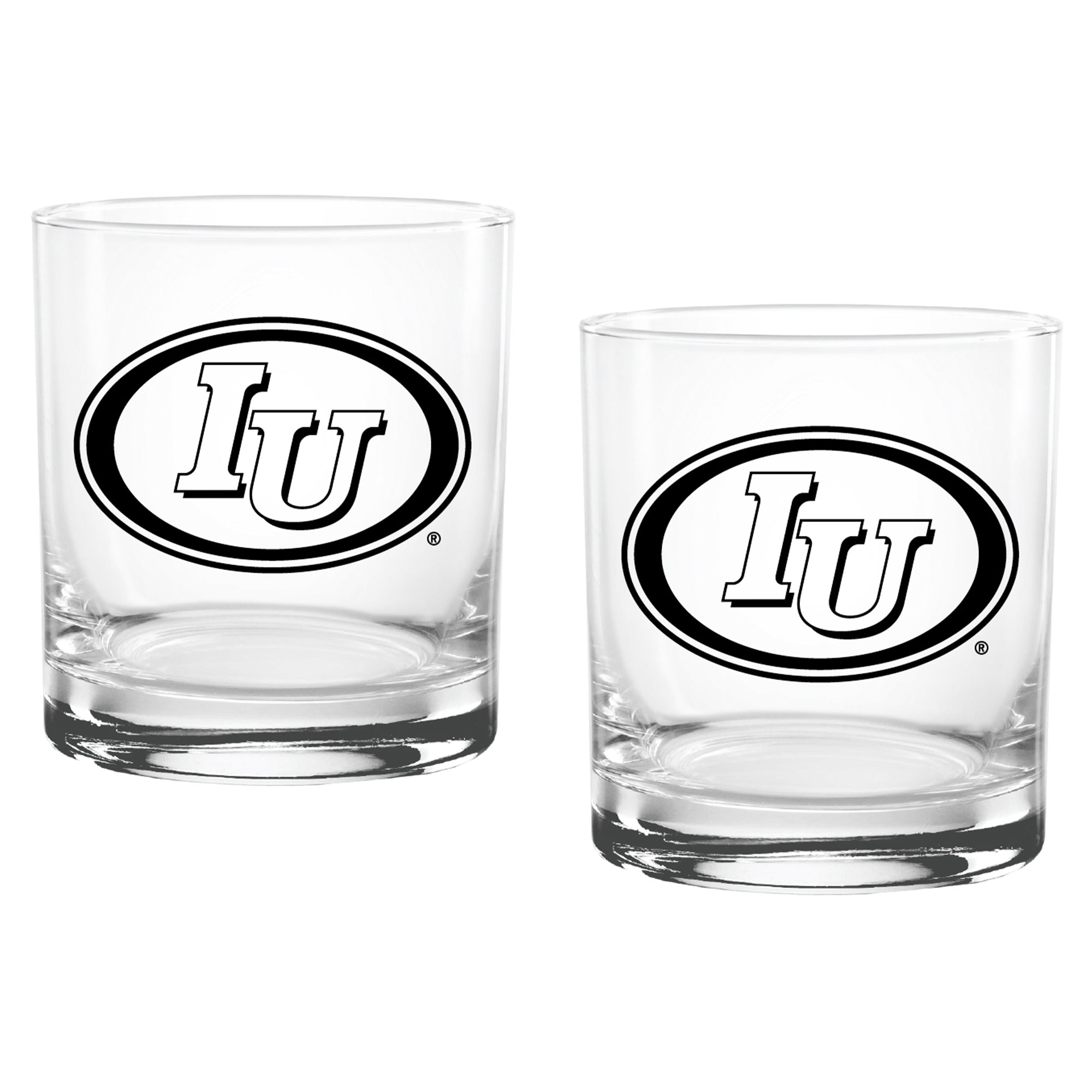 Set of 2 Indiana Hoosiers College Vault Sketch 14oz Rocks Glasses