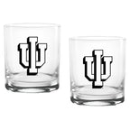 Set of 2 Indiana Hoosiers College Vault Sketch 14oz Rocks Glasses