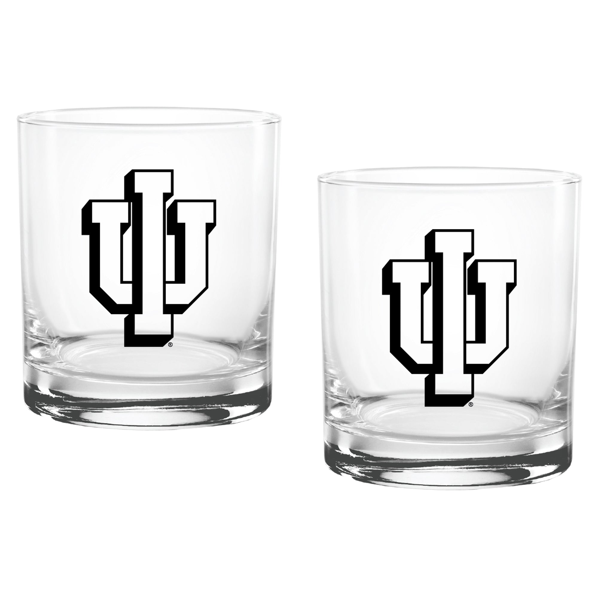 Set of 2 Indiana Hoosiers College Vault Sketch 14oz Rocks Glasses