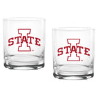 Set of 2 Iowa State Cyclones College Vault Sketch 14oz Rocks Glasses