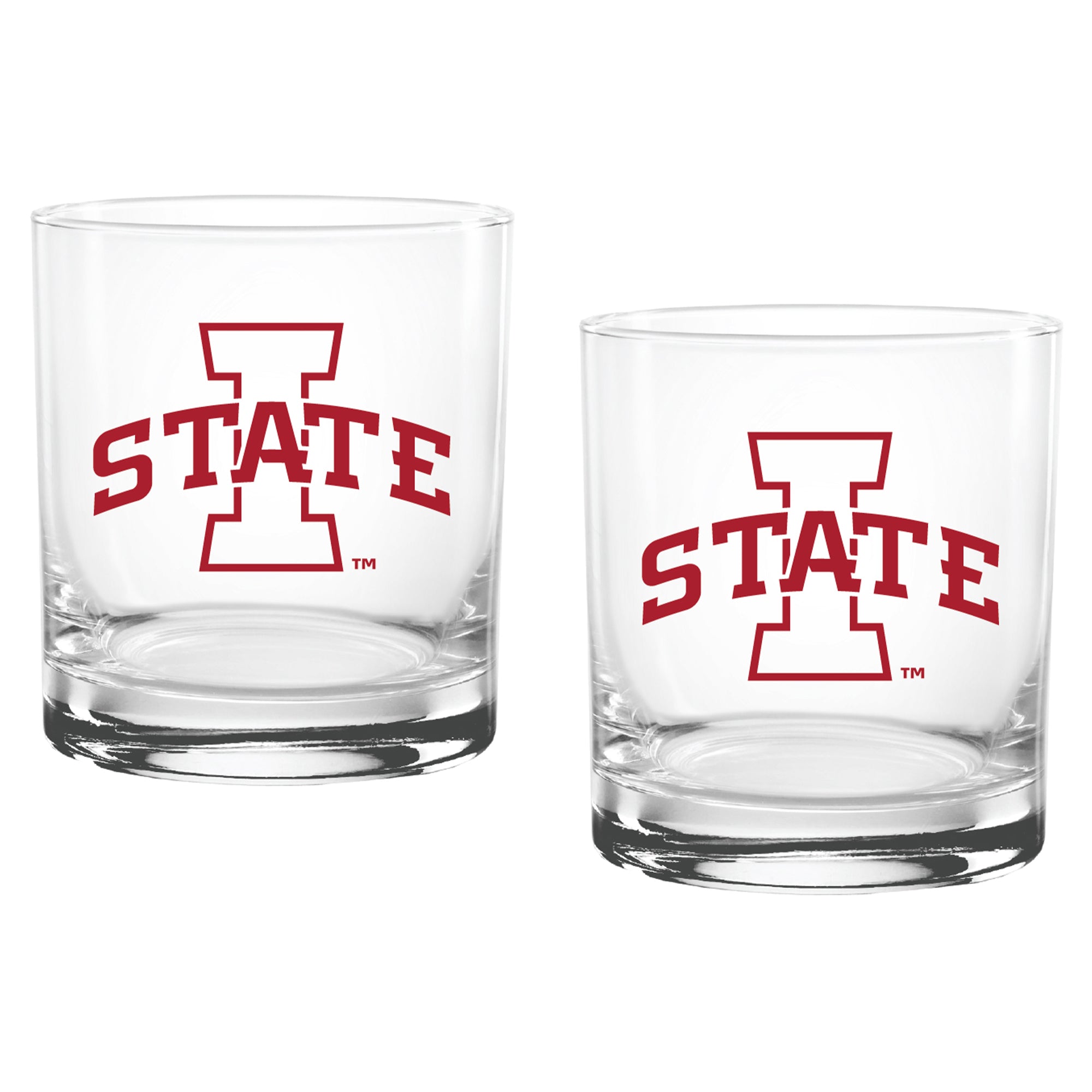 Set of 2 Iowa State Cyclones College Vault Sketch 14oz Rocks Glasses