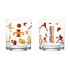 Set of 2 Iowa State Cyclones Basketball Sketch 14oz Rocks Glasses