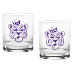 Set of 2 LSU Tigers College Vault Sketch 14oz Rocks Glasses