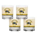 Set of 4 Michigan Wolverines College Vault Tan Retro 14oz Rocks Glasses