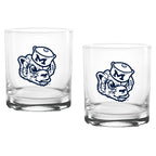 Set of 2 Michigan Wolverines College Vault Sketch 14oz Rocks Glasses