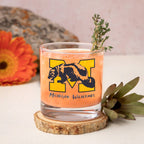 Set of 4 Michigan Wolverines Mascot by Laura Wilcox 14oz Rocks Glasses