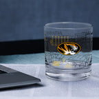 Set of 4 Missouri Tigers Campus Line Art 14oz Rocks Glasses