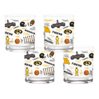Set of 4 Missouri Tigers 14oz Local Rocks Glasses