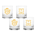 Set of 4 Missouri Tigers College Vault Sketch 14oz Rocks Glasses