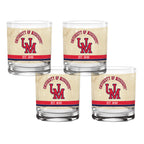 Set of 4 Ole Miss Rebels College Vault Tan Retro 14oz Rocks Glasses