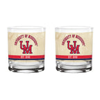 Ole Miss Rebels Set of 2 College Vault Tan Retro 14oz Rocks Glasses